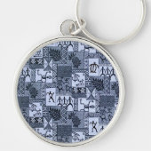 Porte-clés Petroglyph Tapa hawaïen en ton lave (Devant)