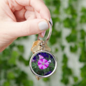 Porte-clés Pétunias rose et violet (main)