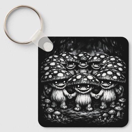 Porte-clés Peuple Champignon • Créatures de la Forêt par Bur (Recto)