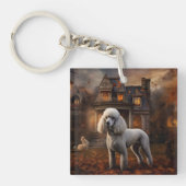 Porte-clés Peur Halloween caniche (Devant)