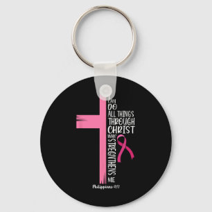 Porte-clés Peut Faire Tout Par Le Christ Cancer Du Sein Awa