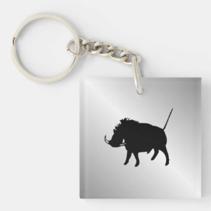Porte-clés Phacochère argenté