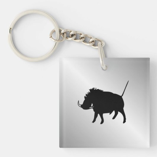 Porte-clés Phacochère argenté (Devant)