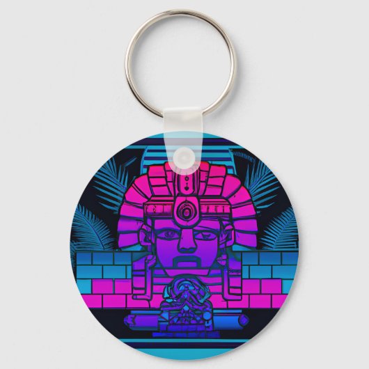 Porte-clés Pharaon Synthwave (Recto)