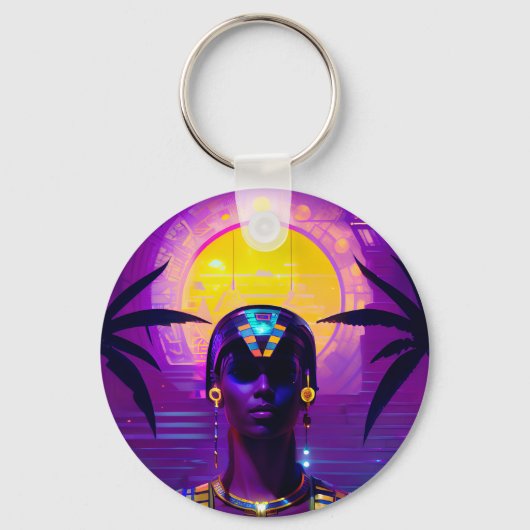 Porte-clés Pharaon Synthwave (Recto)