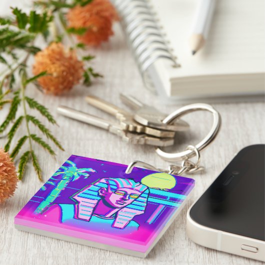 Porte-clés Pharaon Synthwave (Devant Droit)
