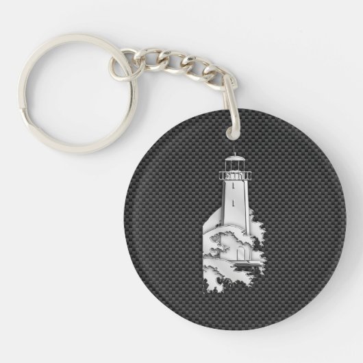 Porte-clés Phare Chrome Style sur fibre de carbone (Devant)