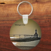 Porte-clés Phare de Michigan City Indiana (Recto)