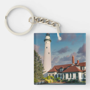 Porte-clés Phare de Wind Point sur le lac Michigan
