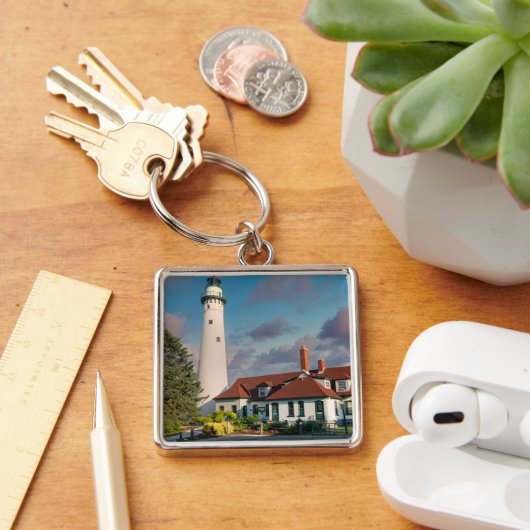 Porte-clés Phare de Wind Point sur le lac Michigan (Bureau)