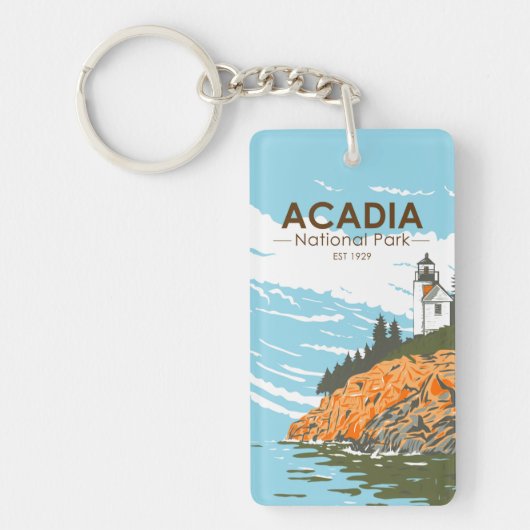 Porte-clés Phare du port de Bar Park National Acadia (Devant)