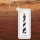 Porte-clés Phare noir et blanc de la côte marine (Recto)