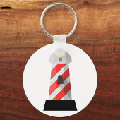 Porte-clés Phare rayé rouge et blanc