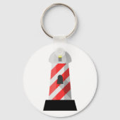 Porte-clés Phare rayé rouge et blanc (Recto)