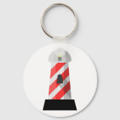 Porte-clés Phare rayé rouge et blanc (Verso)