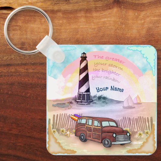Porte-clés Phare Stormy Rainbow (Recto)