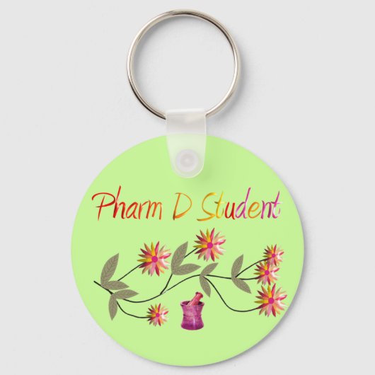 Porte-clés Pharm D Design Floral étudiant (Recto)