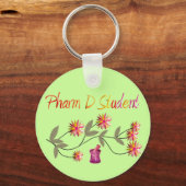Porte-clés Pharm D Design Floral étudiant (Recto)