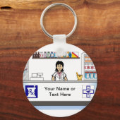 Porte-clés Pharmaciste - Dessin féminin par PrintedPerfection (Recto)