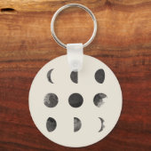 Porte-clés Phases de l'aquarelle lunaire de la lune (Recto)