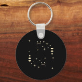 Porte-clés Phases de Lune Sorcière Chat Céleste Art de Chat N (Recto)