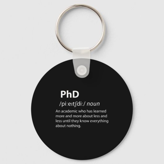 Porte-clés Phd funny dictionary definition doctorate student (Recto)