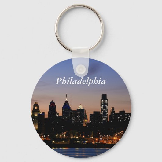 Porte-clés Philadelphie Skyline à Twilight (Recto)