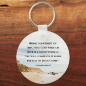 Porte-clés Philippiens 1:6 DIEU qui a commencé un bon travail (Recto)