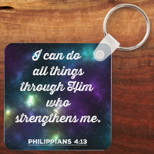 Porte-clés Philippiens 4:13 Verse de la Bible (Verso)