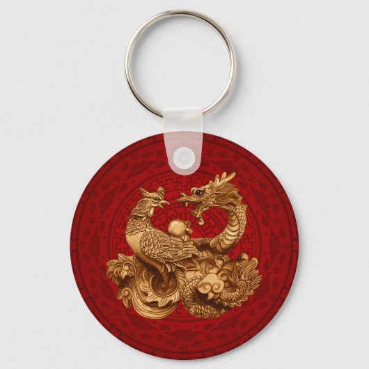 Porte-clés Phoenix et Dragon - en rouge (Recto)