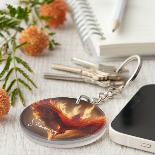 Porte-clés Phoenix Rising Nom Inspirer Force Porte - clé (Devant droit)