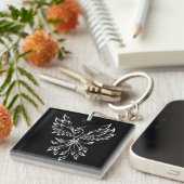 Porte-clés Phoenix se lève sur le noir (Devant Droit)