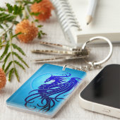 Porte-clés Phoenix tribal bleu (Devant droit)