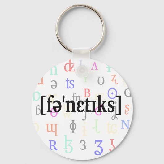 Porte-clés Phonétique en IPA. Noir (Recto)