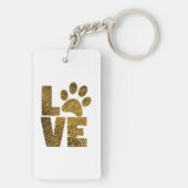 Porte-clés Photo Amoureux des chiens, Avec Nom (Dos)