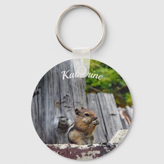 Porte-clés Photo animal Cute Chipmunk personnalisable (Recto)