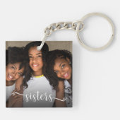 Porte-clés photo avec écriture Sœurs (Dos)