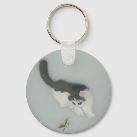Porte-clés Photo chinoise de chat en soie (Recto)