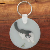 Porte-clés Photo chinoise de chat en soie (Recto)