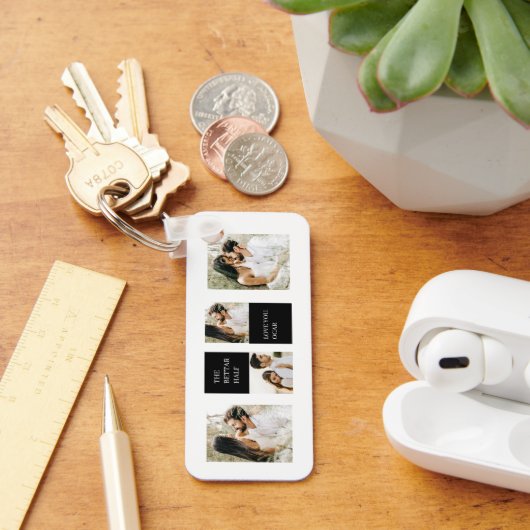 Porte-clés Photo Collage Couple | Cadeau Valentine (Bureau)