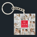 Porte-clés Photo collage Maman Red We Love You Best Mother Ve<br><div class="desc">"Collage Photo Mom Red We Love You" est un cadeau magnifique et sentimental qui est parfait pour montrer à votre mère combien vous appréciez et aimez-la. Ce cadeau comprend un collage de photos, soigneusement arrangé pour mettre en valeur certains de vos souvenirs les plus chers avec votre mère. Ce cadeau...</div>