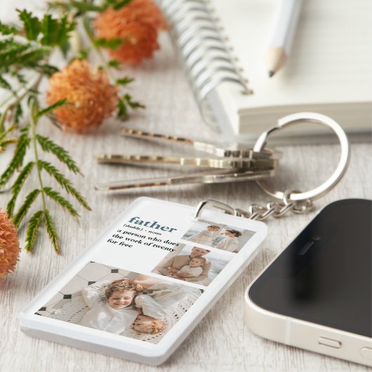 Porte-clés Photo Collage moderne Happy Fête des pères Cadeau (Devant droit)