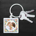 Porte-clés Photo Custom Colorful Personalized<br><div class="desc">Photo personnalisée Porte - clé coloré moderne avec un motif géométrique moderne et coloré avec votre photo préférée au centre. CONSEIL PHOTO : centre votre photo avant de la télécharger sur Zazzle. Parfait comme cadeau pour maman,  papa,  grands-parents,  amis,  famille et plus. Conçu par Evco Studio www.zazzle.com/store/evcostudio</div>