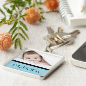 Porte-clés photo de bébé et date de naissance (Côté)