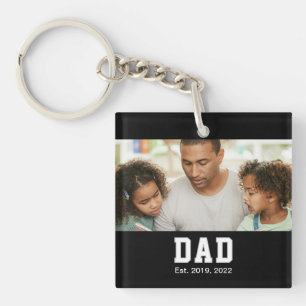Porte-clés Photo de cadeau établi pour papa vintage