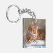 Porte-clés Photo de chat mignon aux cheveux bouclés (Devant gauche)