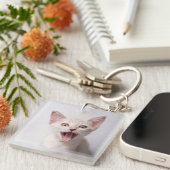 Porte-clés Photo de chat mignon et drôle (Devant Droit)