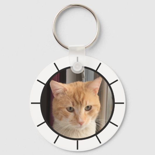 Porte-clés Photo de chat, remplaçable, Drôle (Recto)