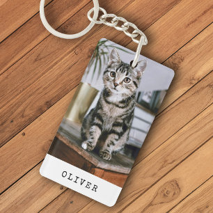 Porte-clés Photo de chat simple moderne