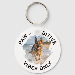 Porte-clés Photo de chien à vibrations positives uniquement